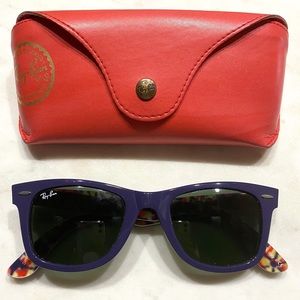 Ray Ban Wayfarer Purple Floral Sunglasses